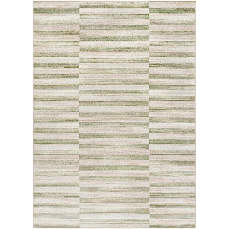 Bowland Abstract Design Modern Green/Beige Area Rug | Wayfair North America