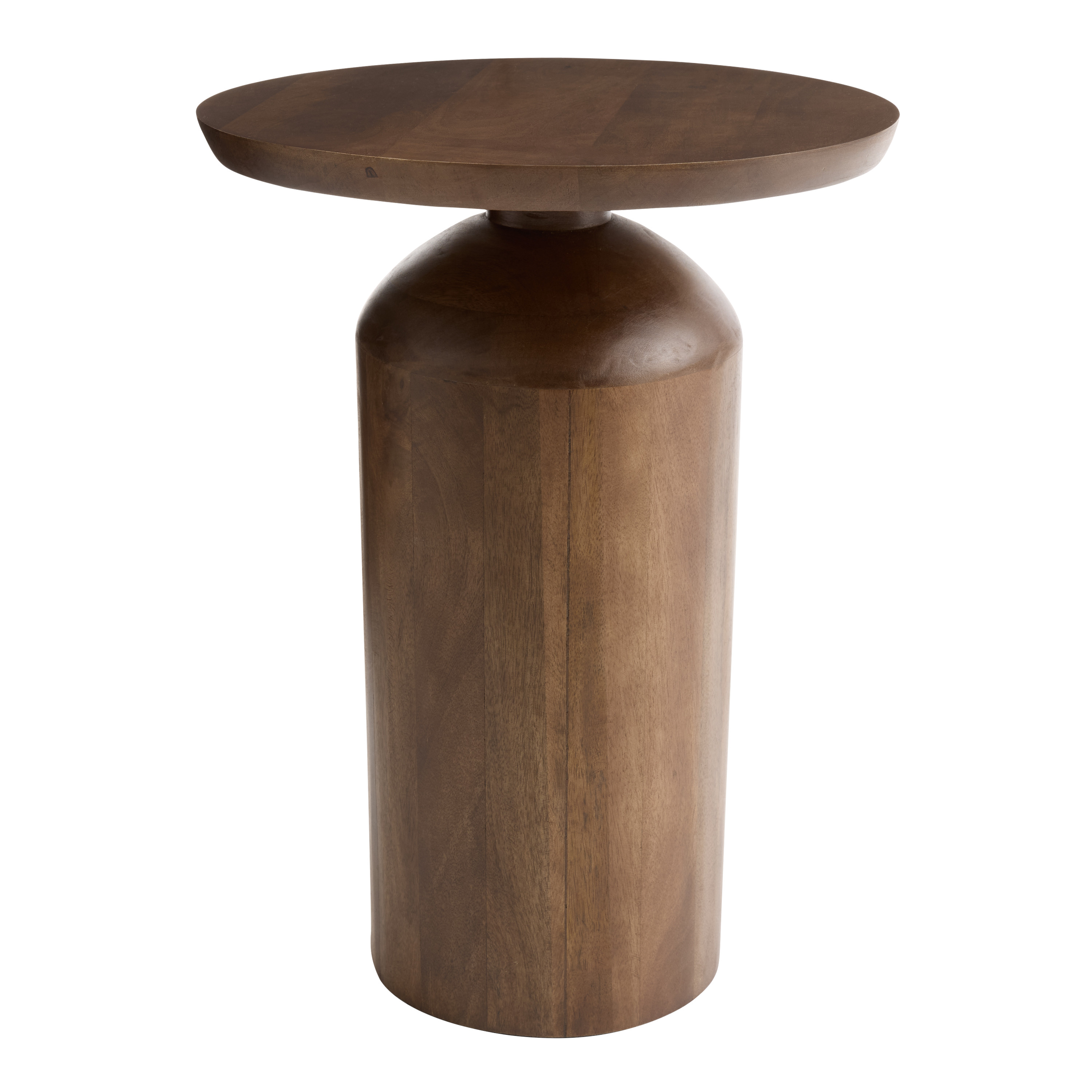 Brentwood Round Natural Wood Pedestal End Table | World Market