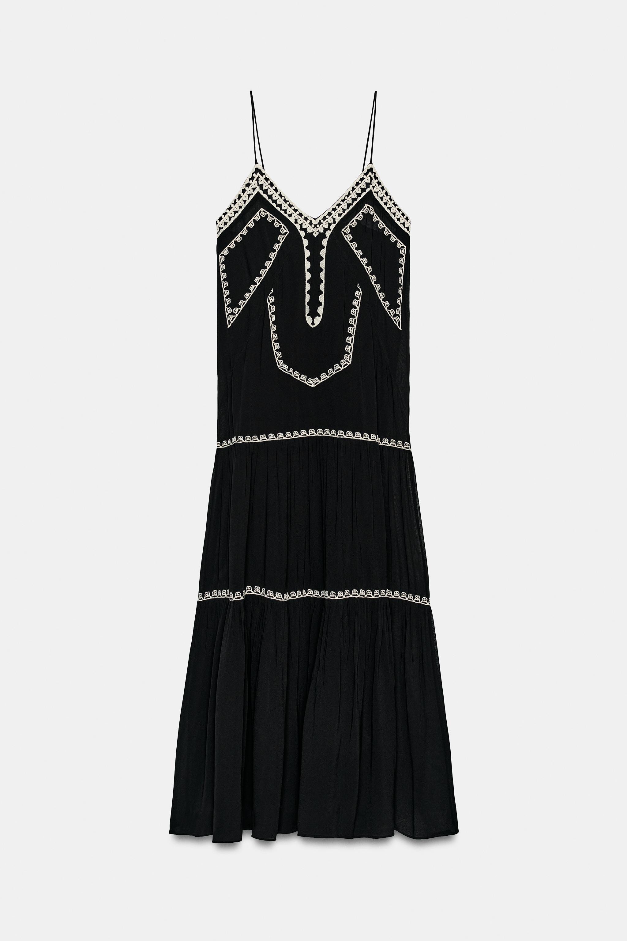 ZW COLLECTION EMBROIDERED LONG DRESS | Zara US