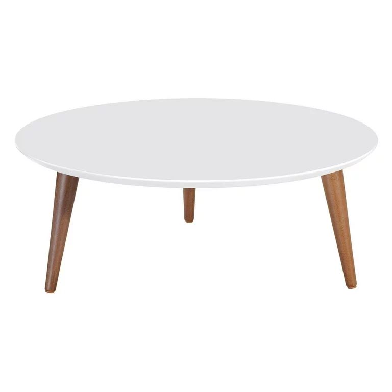 Moore 31.49" Round Low Coffee Table in White | Walmart (US)