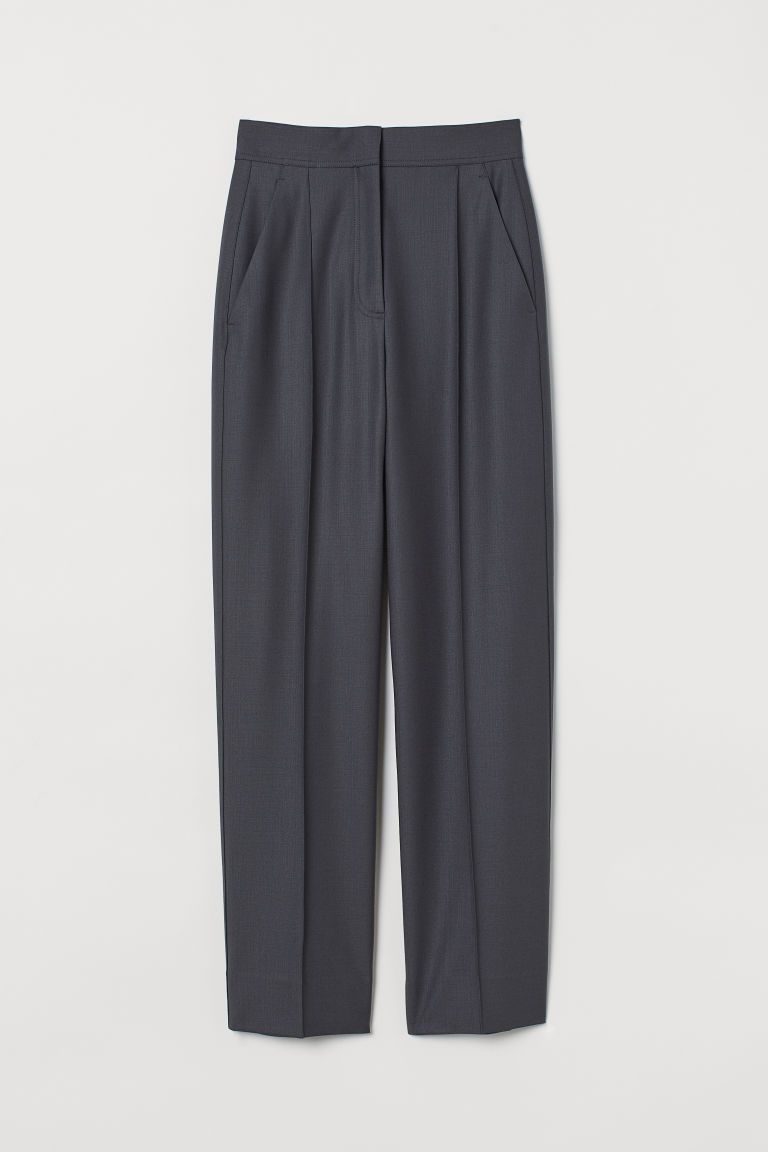 H & M - Tailored wool-blend trousers - Grey | H&M (UK, MY, IN, SG, PH, TW, HK)