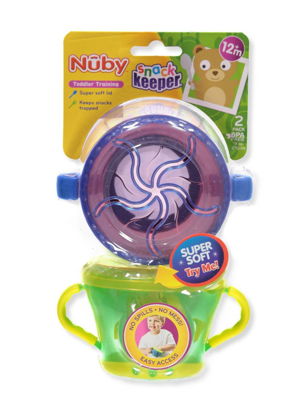 Nuby 2-Pack Snack Keeper - royal blue multi, one size | Walmart (US)