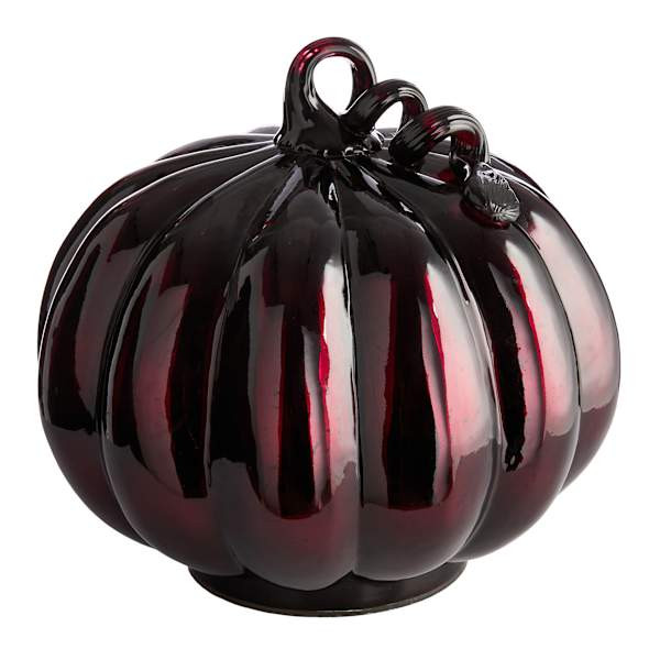 Red Glass Pumpkin, 8" | At Home