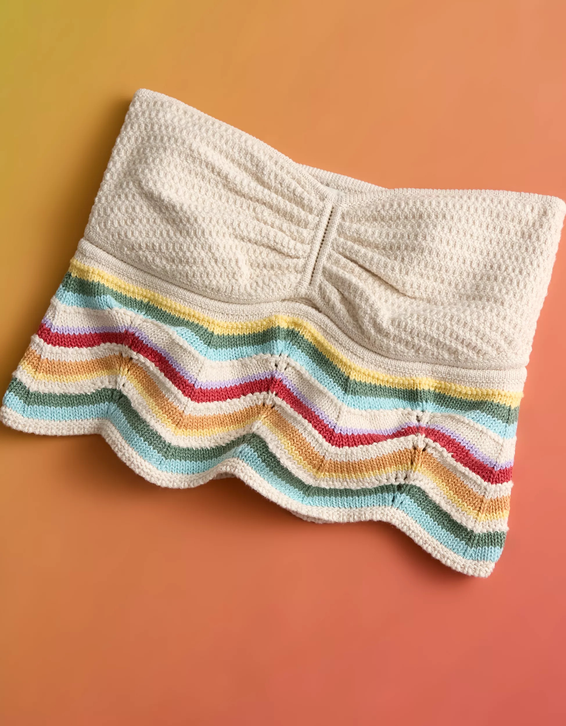 AE Pride Cropped Chevron Crochet Tube Top | American Eagle Outfitters (US & CA)