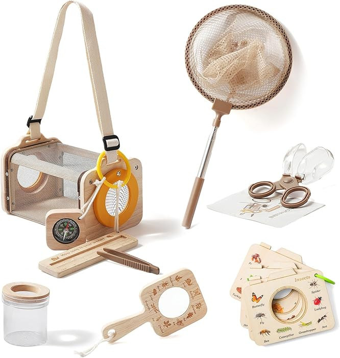 Bug Catcher Kit for Kids Explorer Kit, 10PCS Outdoor Bug Catching Kit with Magnifying Glass & Net... | Amazon (US)