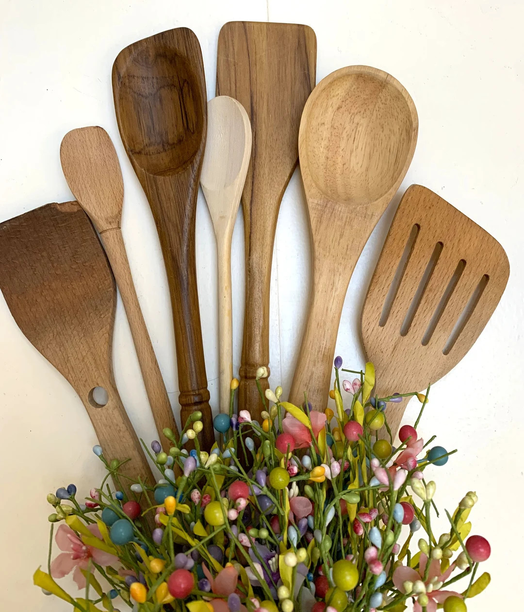 Wooden Spoon Set of 7 Utensils, Lot Destash Kitchen Utensils vintage, Instant Collection Country ... | Etsy (US)