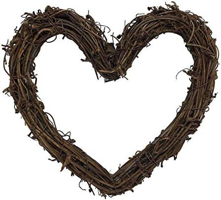queenland Natural Grapevine Wreath Heart Shape Rustic DIY Wreath Crafts Base for Christmas Wreath... | Amazon (US)