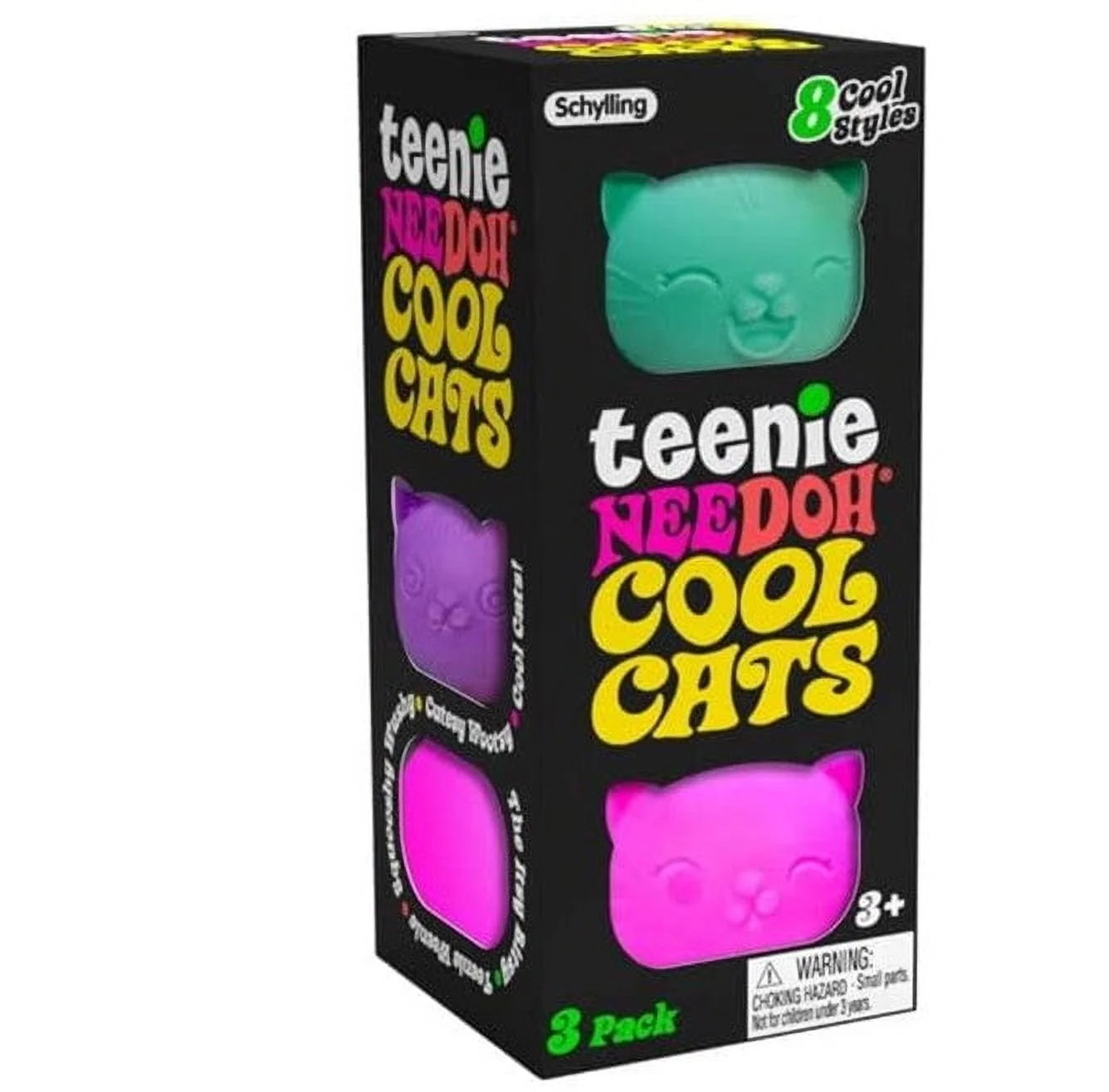 NeeDoh Teenie Cool Cats Stress Ball 3-Pack (3 RANDOM Colors!) | Walmart (US)