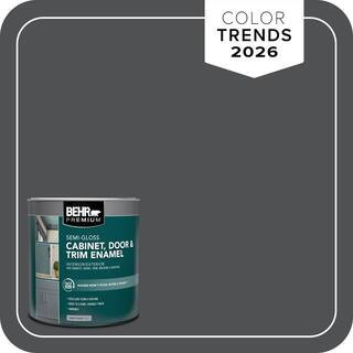 1 qt. #PPU18-01 Cracked Pepper Semi-Gloss Enamel Interior/Exterior Cabinet, Door & Trim Paint | The Home Depot
