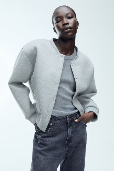 Sweatshirt Jacket - Light gray melange - Ladies | H&M US | H&M (US + CA)