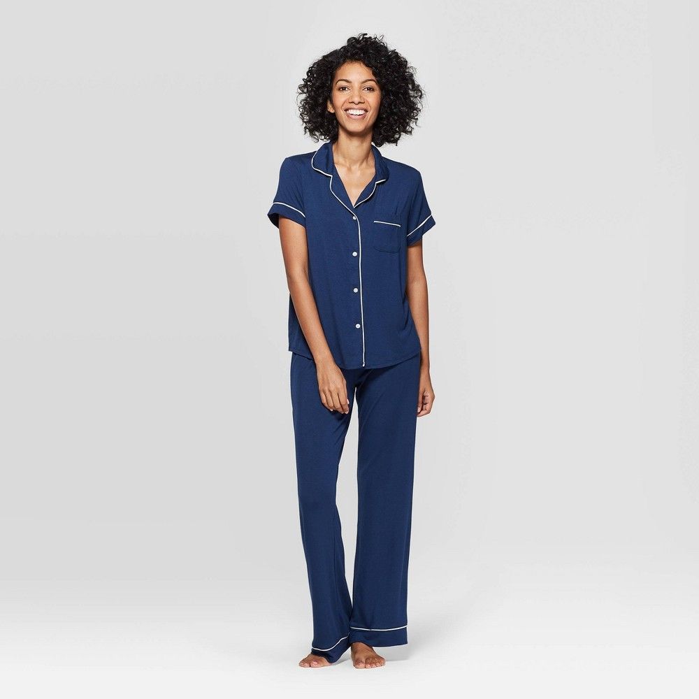 Women's Beautifully Soft Notch Collar Pajama Set - Stars Above™ | Target