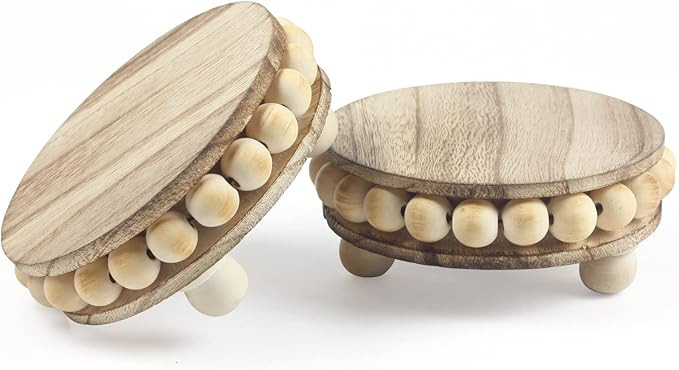 2 Pack Wood Riser, Risers for Decor，Pedestal Stand，Display Stand apply to Home Decor，Farmho... | Amazon (US)