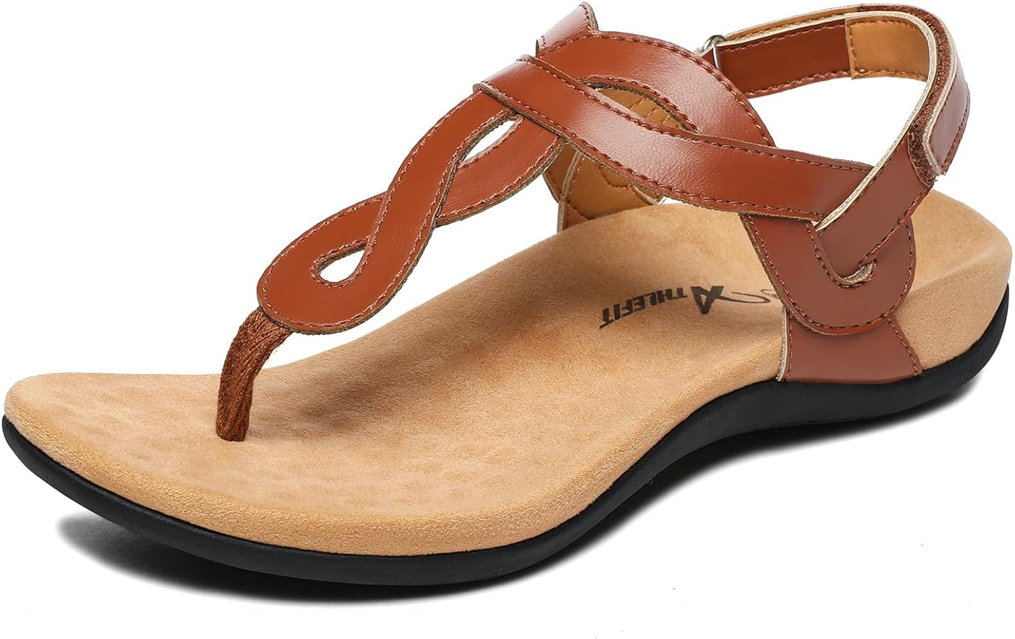 Athlefit Women's Orthopedic Arch Support Sandals Comfortable Thong T-Strap Orthotic Casual Flat S... | Amazon (US)