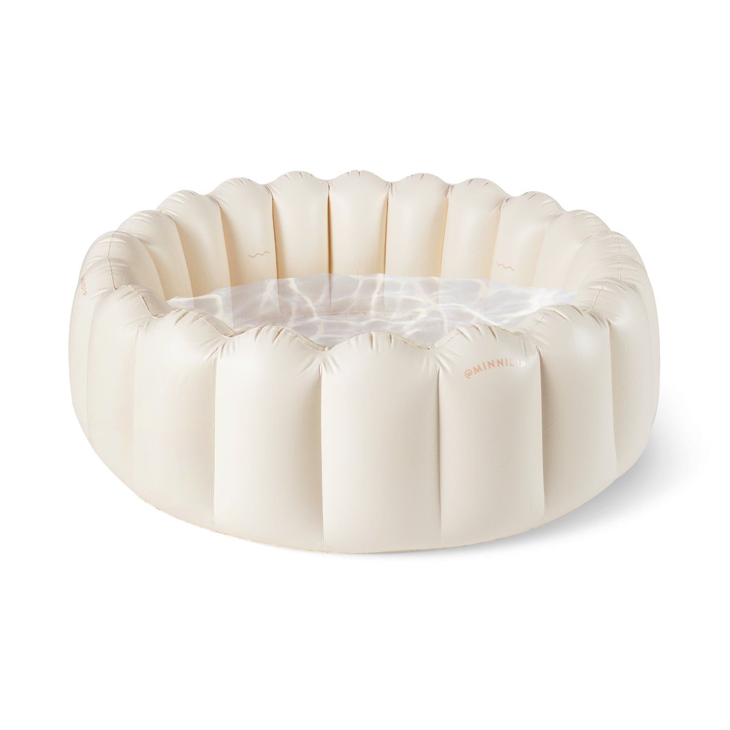 the CREAM TUFTED luxe inflatable pool — MINNIDIP LUXE INFLATABLE POOLS BY LA VACA | Minnidip