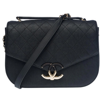 CHANEL RARE Coco Cuba Medium flap bag in black caviar leather, Champagne HW  | eBay | eBay DE