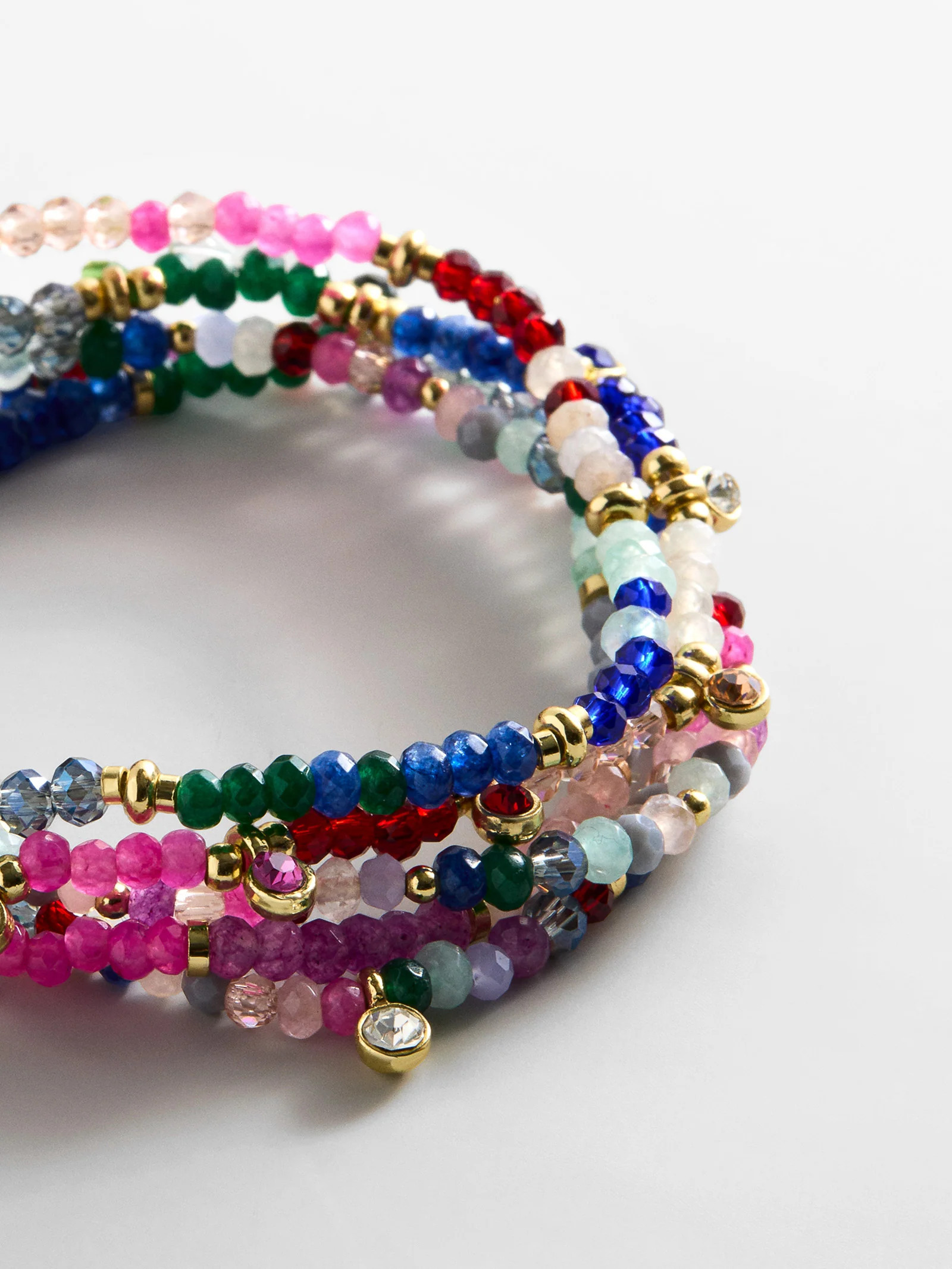 Indya Semi-Precious Layered Bracelet Set - Dark Multi | BaubleBar