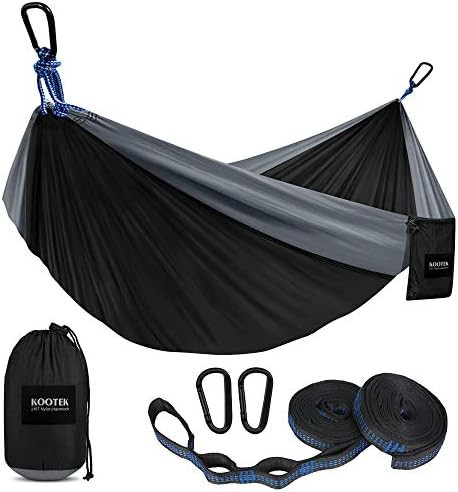 Kootek Camping Hammock Double & Single Portable Hammocks with 2 Tree Straps, Lightweight Nylon Parac | Amazon (US)