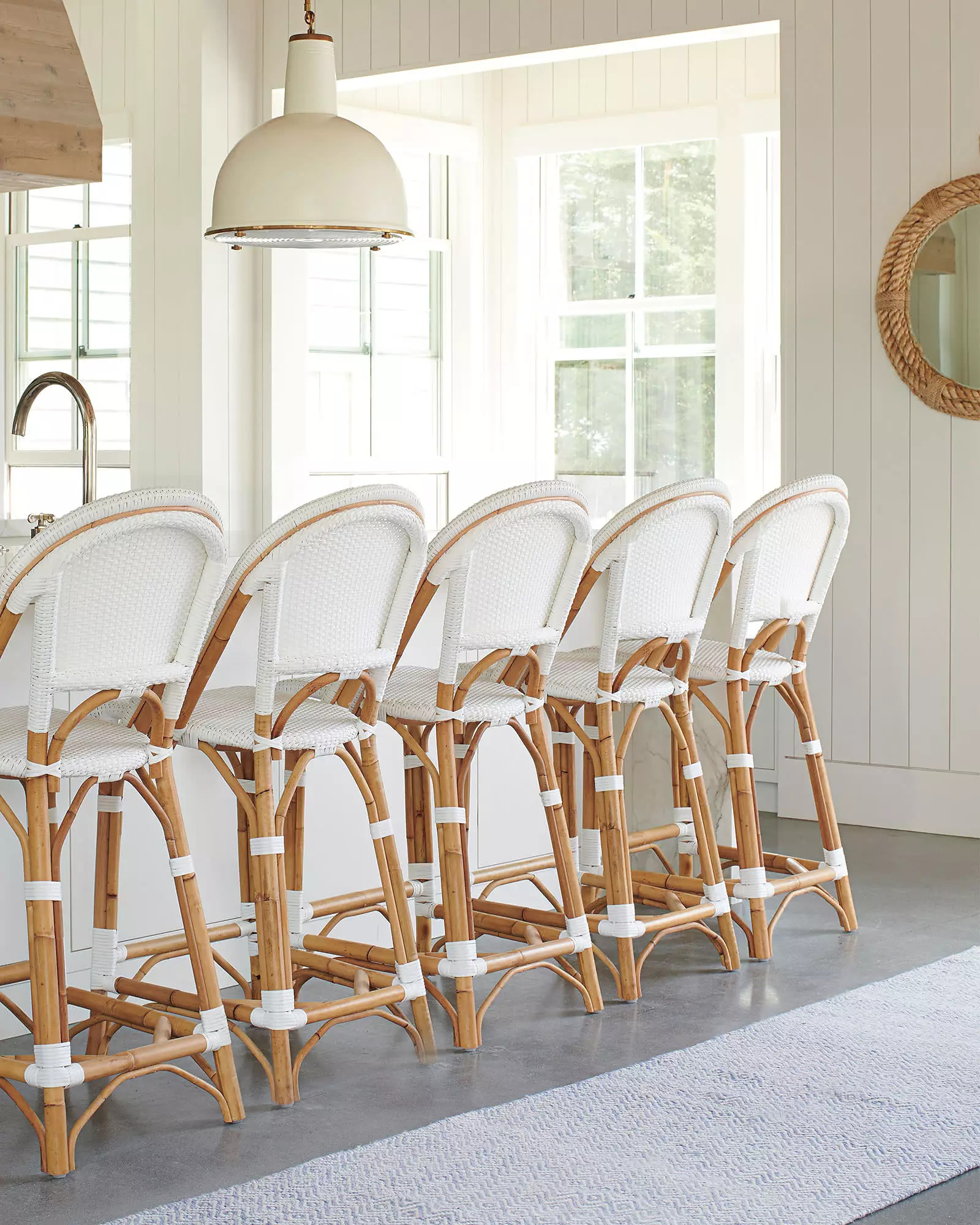 Riviera Rattan Bar & Counter Stools | Serena and Lily