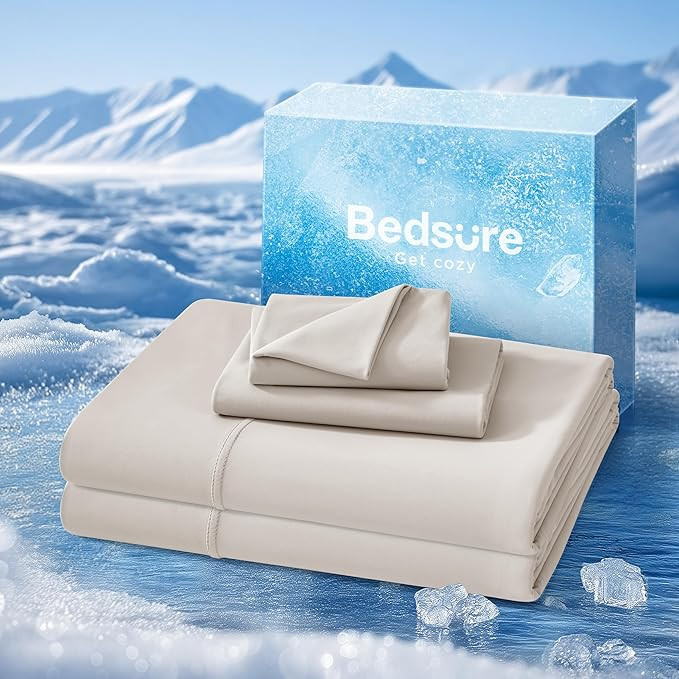 Bedsure Cooling Sheets King Size, Cooling Bed Sheets for Hot Sleepers, Chill Cool Sheet, Deep Poc... | Amazon (US)