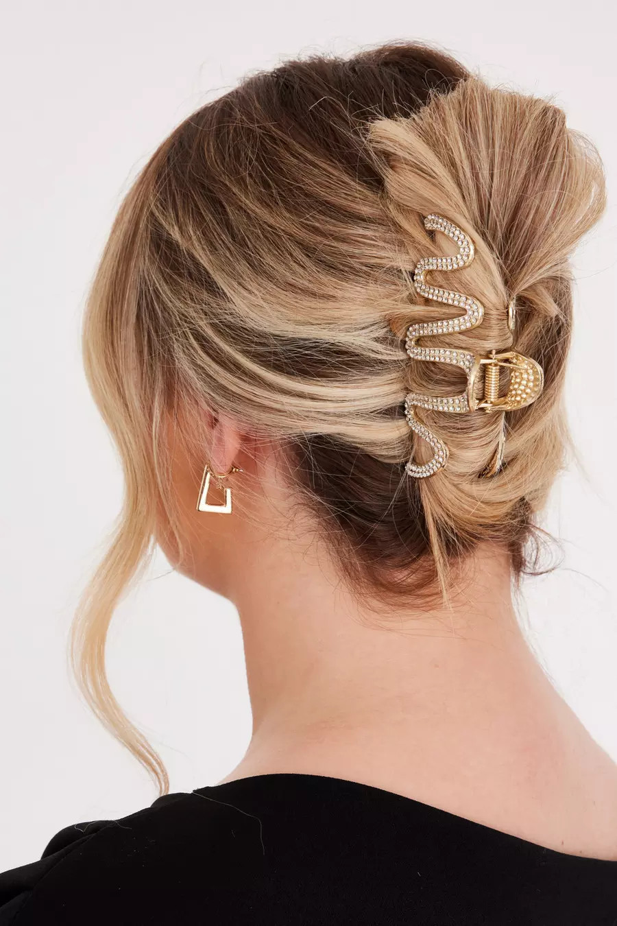 Home/Gold Diamante Wavy Hair Claw | Quiz Clothing