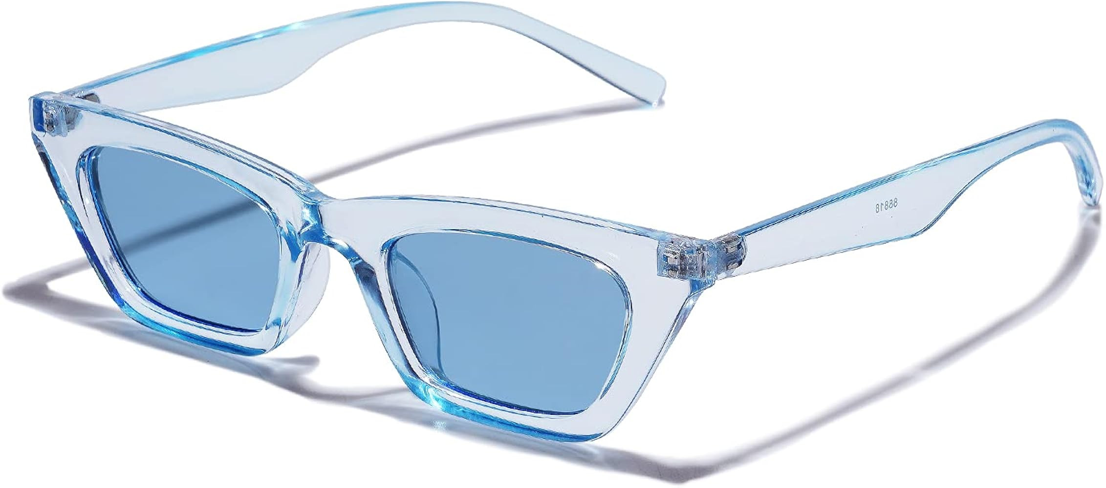 VANLINKER Small Trendy Skinny Cat Eye Sunglasses Women Retro Tiny Square Shade VL9555 | Amazon (US)