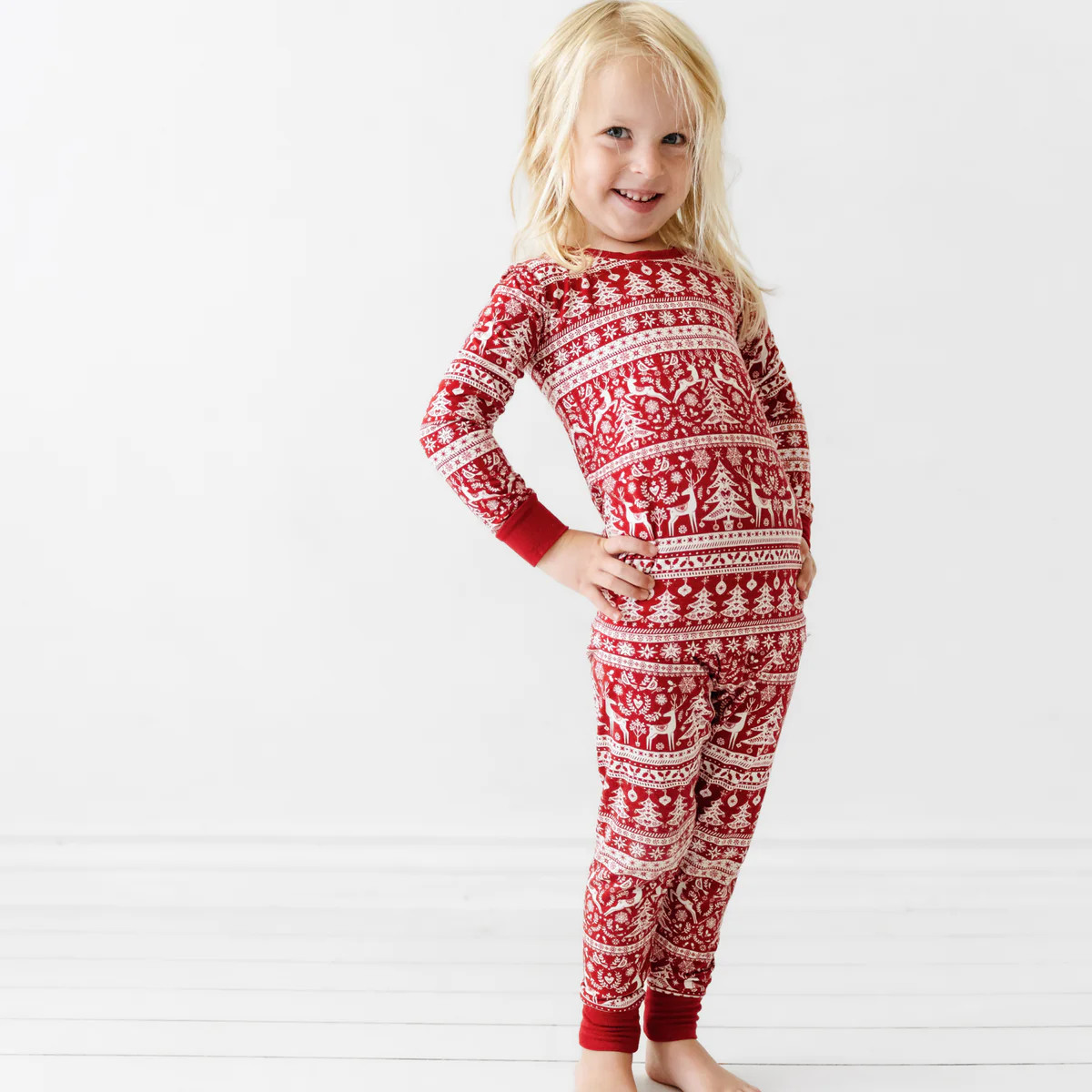 Reindeer Cheer Two-Piece Pajama Set | Little Sleepies