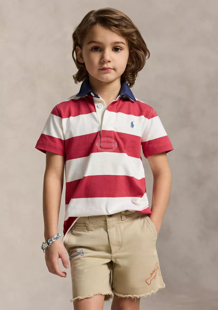 Boys 2-7 Striped Cotton Short-Sleeve Rugby Shirt | Belk