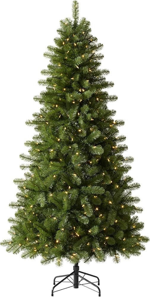 Treetopia Grand Evergreen Fir - Artificial Indoor Christmas Tree, Prelit with LED Clear Lights, H... | Amazon (US)