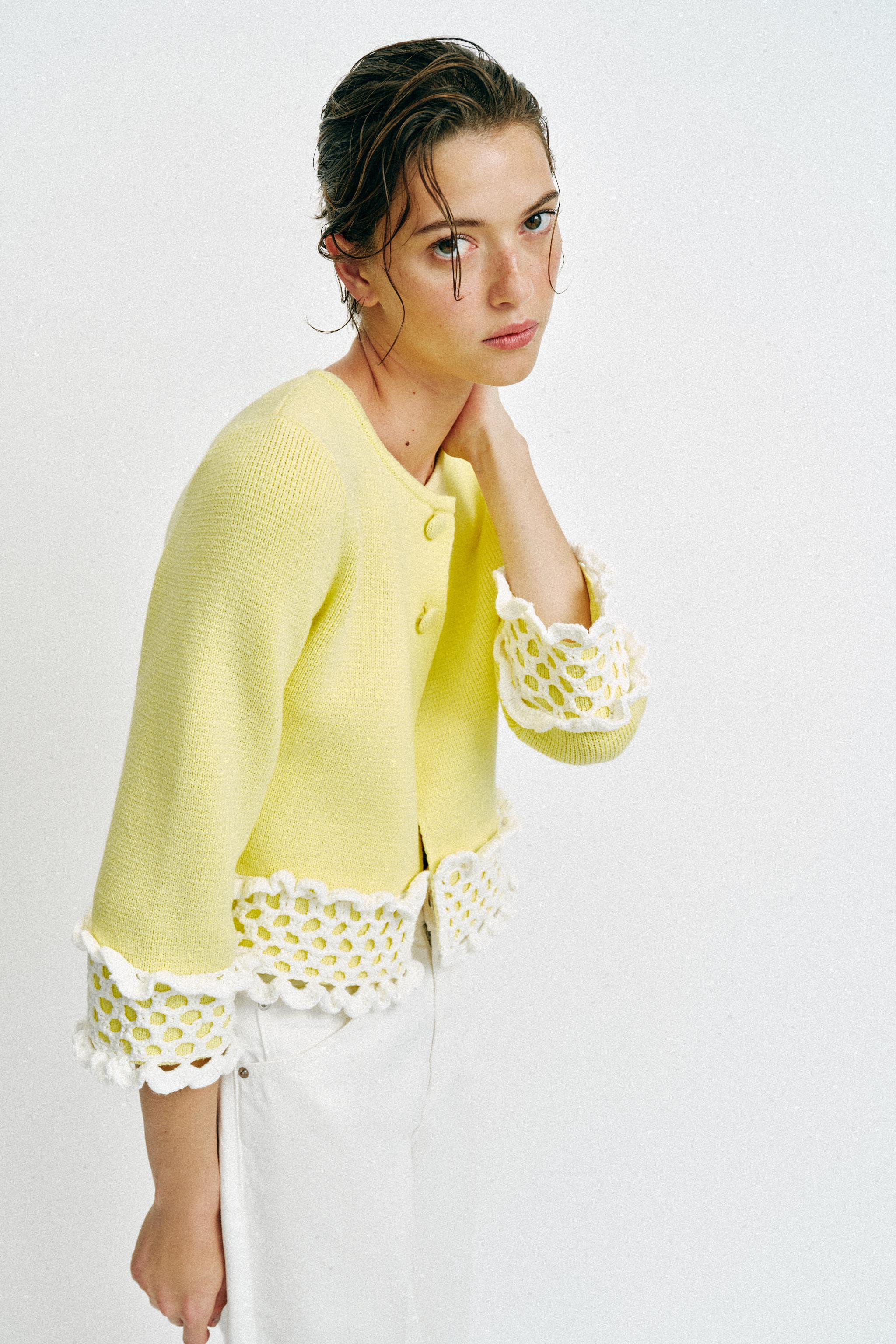 COMBINATION CROCHET KNIT JACKET | Zara US
