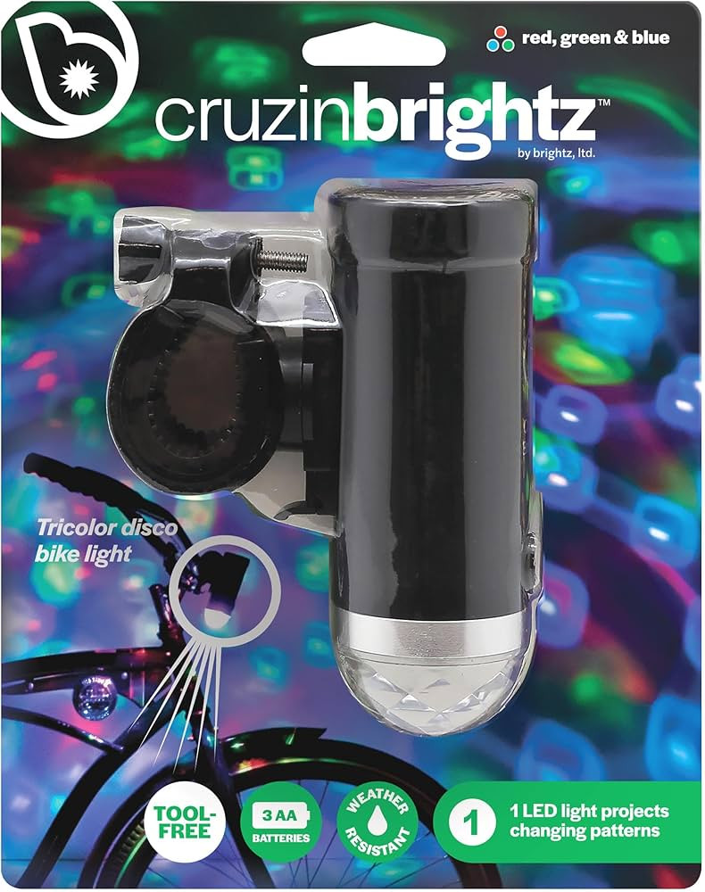 Brightz CruzinBrightz Disco Party LED Bike Light, Tri-Colored - Blinking Swirling Color Patterns ... | Amazon (US)