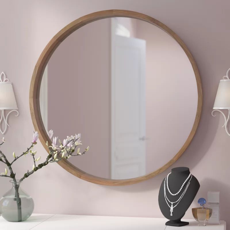 Loftis Round Wood Frame Wall Mirror | Wayfair North America