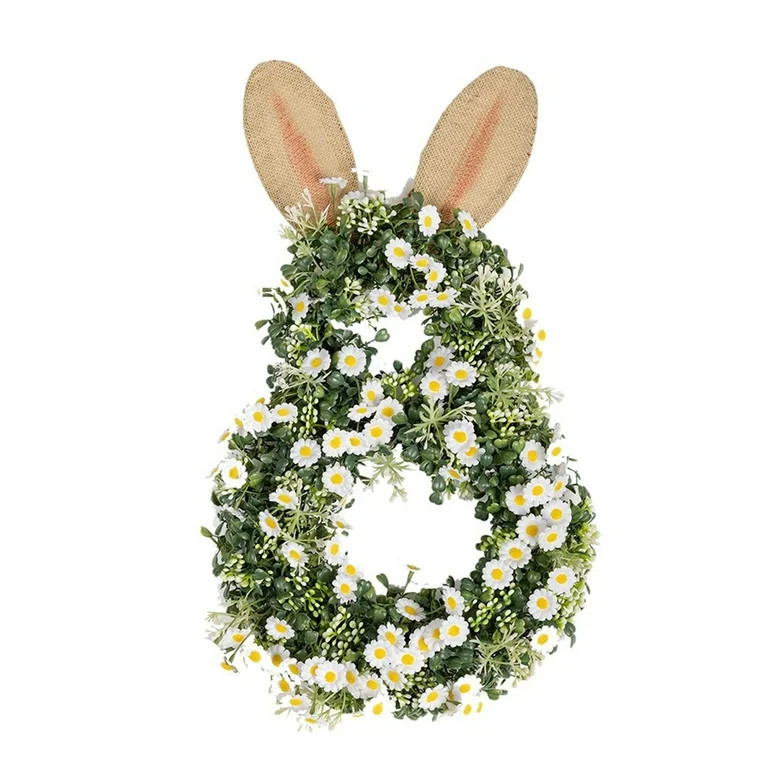 Orangide Easter Bunny Wreath, Floral Wreath with Bunny Shape and Hydrangea, Spring Front Door Dec... | Walmart (US)