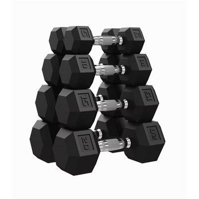 Hex Dumbbell Set of 2, 5-50LB Hand Weights Dumbbells Pair Rubber Encased Carbon Steel Handle for Women Men Home Gym Workout | Target