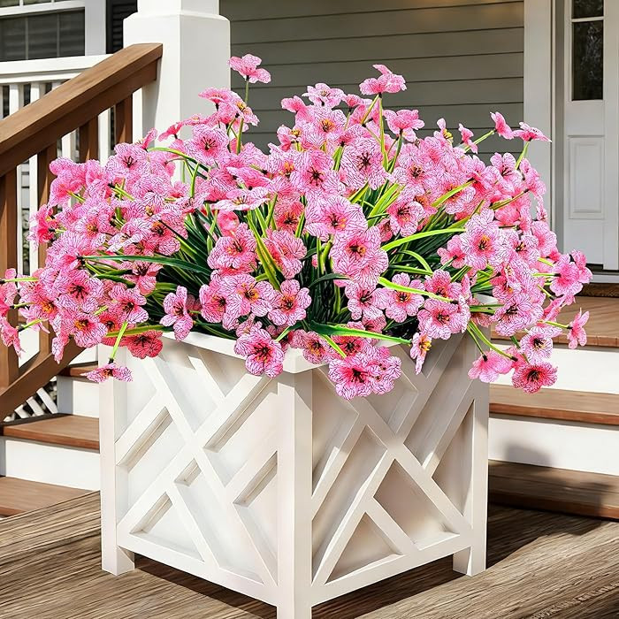 20 Bundles Artificial Flowers for Outdoors, UV Resistant Fake Flowers with Plastic Plants, Faux S... | Amazon (US)