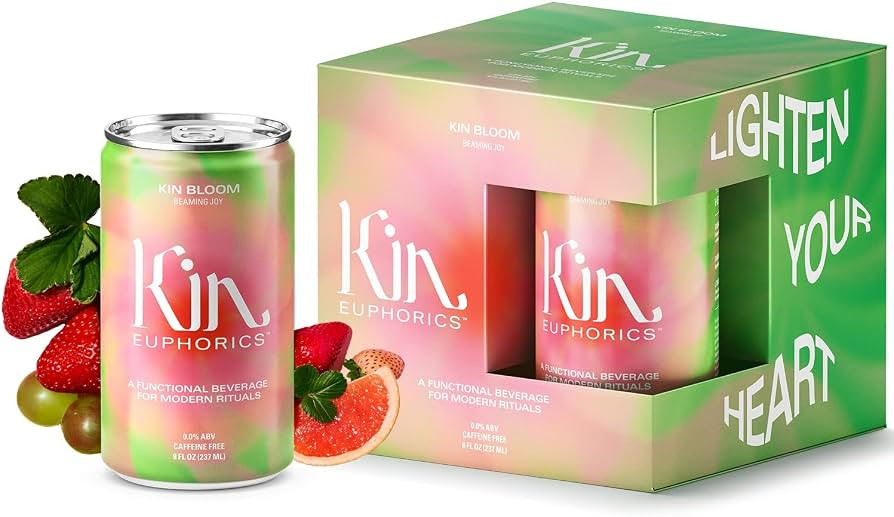 Kin Bloom by Kin Euphorics, Non Alcoholic Spirits, Ready to Drink, L-Theanine, Schisandra, Damian... | Amazon (US)