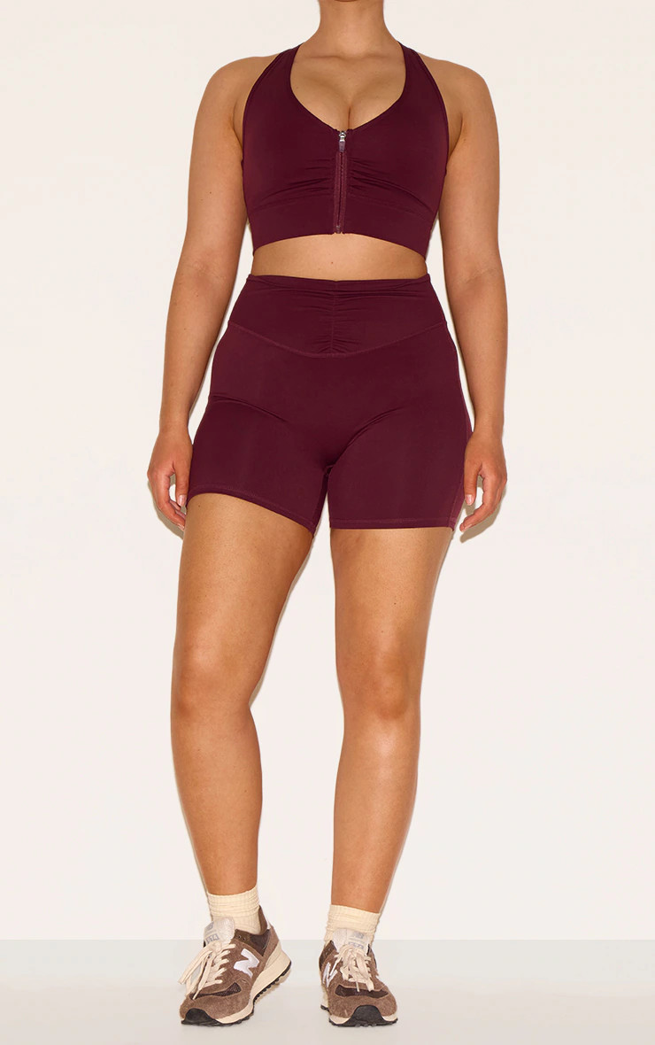 Shape Wine Active Ruched High Waisted Biker Shorts | PrettyLittleThing US
