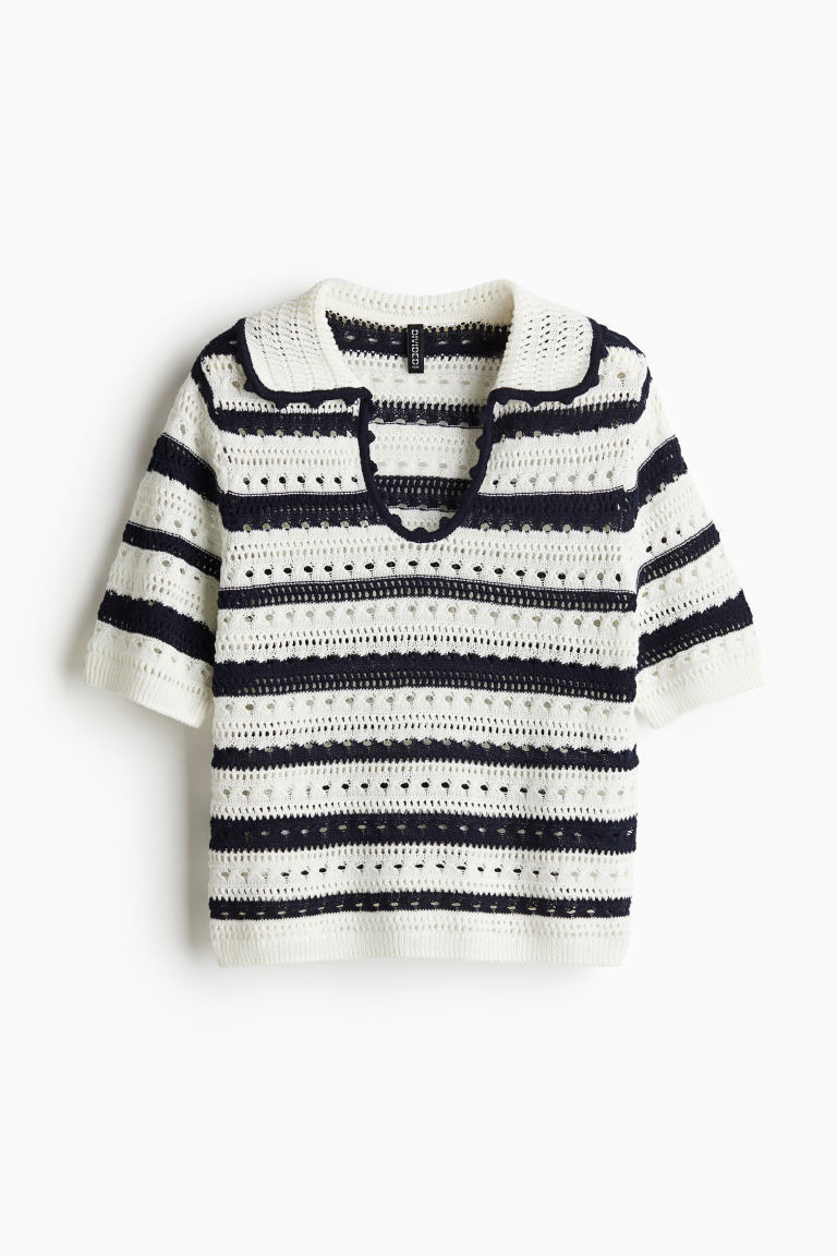 Hole-Knit Top with Collar | H&M (US + CA)