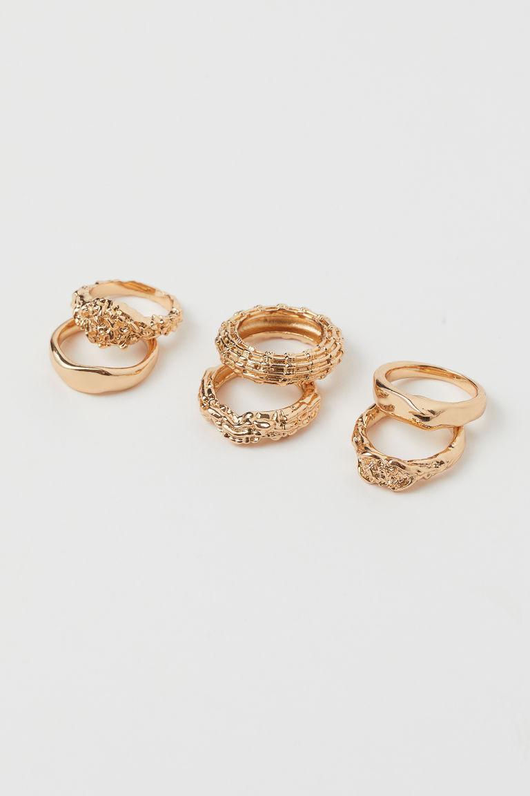 H & M - 6-pack rings - Gold | H&M (UK, MY, IN, SG, PH, TW, HK)