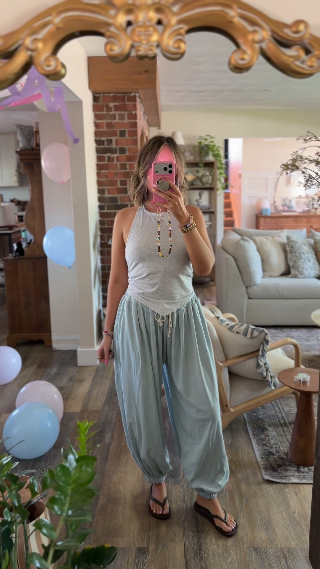 My outfit for a nail appt and first half of my birthday!! 🤍🤍 super comfy but put together. In a size medium in the top and bottom! 

Aerie, free people lookalike, free people dupe, Archie’s flip flops, summer style

#LTKootd #LTKdayinmylife