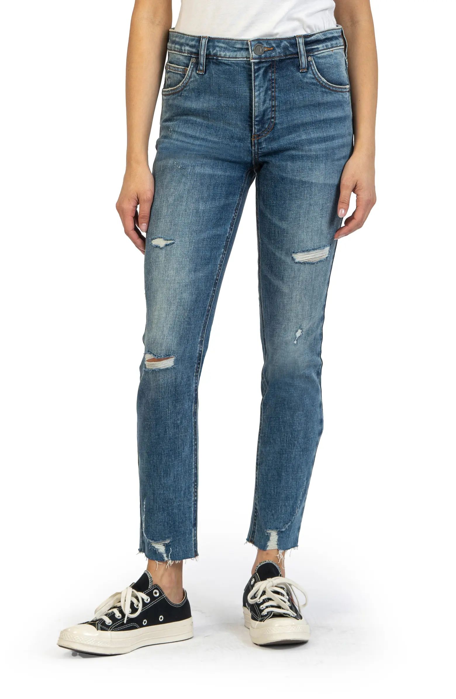KUT from the Kloth Reese Fab Ab Distressed High Waist Ankle Jeans | Nordstrom | Nordstrom