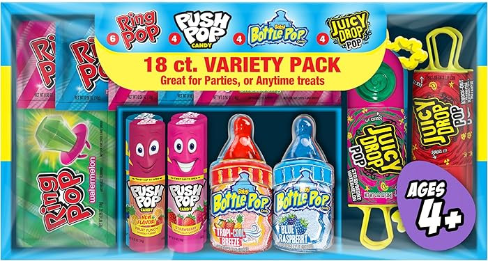 Bazooka Candy Brands Easter Candy Variety Pack, 18Ct Assorted Candy Lollipops, Bulk Individually ... | Amazon (US)