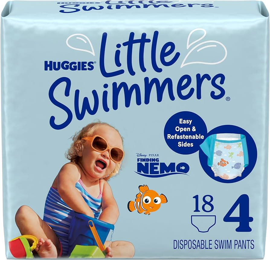 Huggies Little Swimmers Disposable Swimming Diapers, Size 4 (24-34 lbs), 18 Ct | Amazon (US)