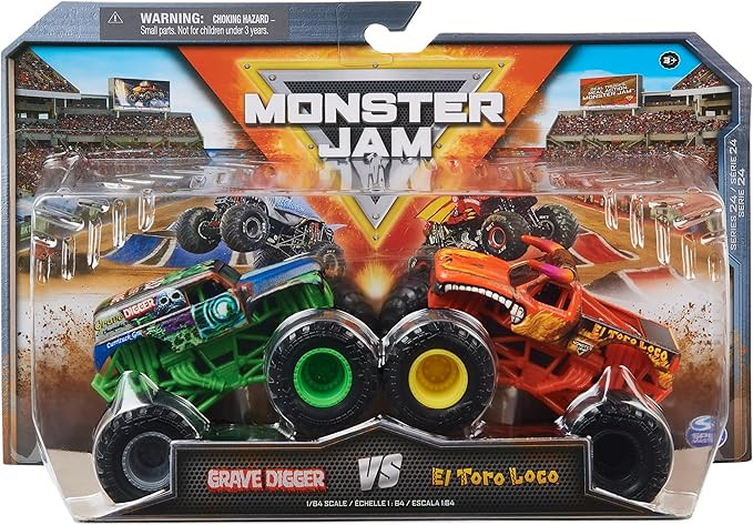 Monster Jam, Official Grave Digger Vs. El Toro Loco Die-Cast Monster Trucks, 1:64 Scale, Kids Toy... | Amazon (US)