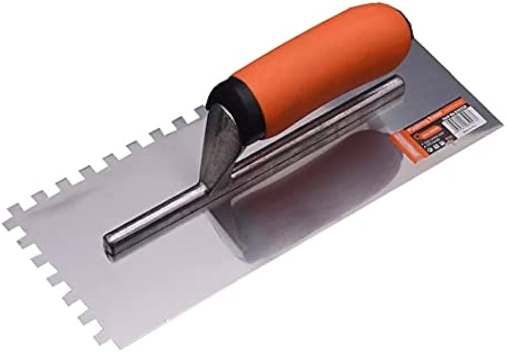 Edward Tools Squared Notch Tile and Flooring Trowel - 1/4” X 1/4” X 1/4” Pro Grade Stainles... | Amazon (US)