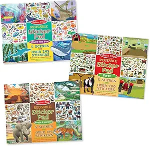 Melissa & Doug Reusable Sticker Pad Bundle - Jungle, Farm & Under the Sea - Art Activities For Ki... | Amazon (US)
