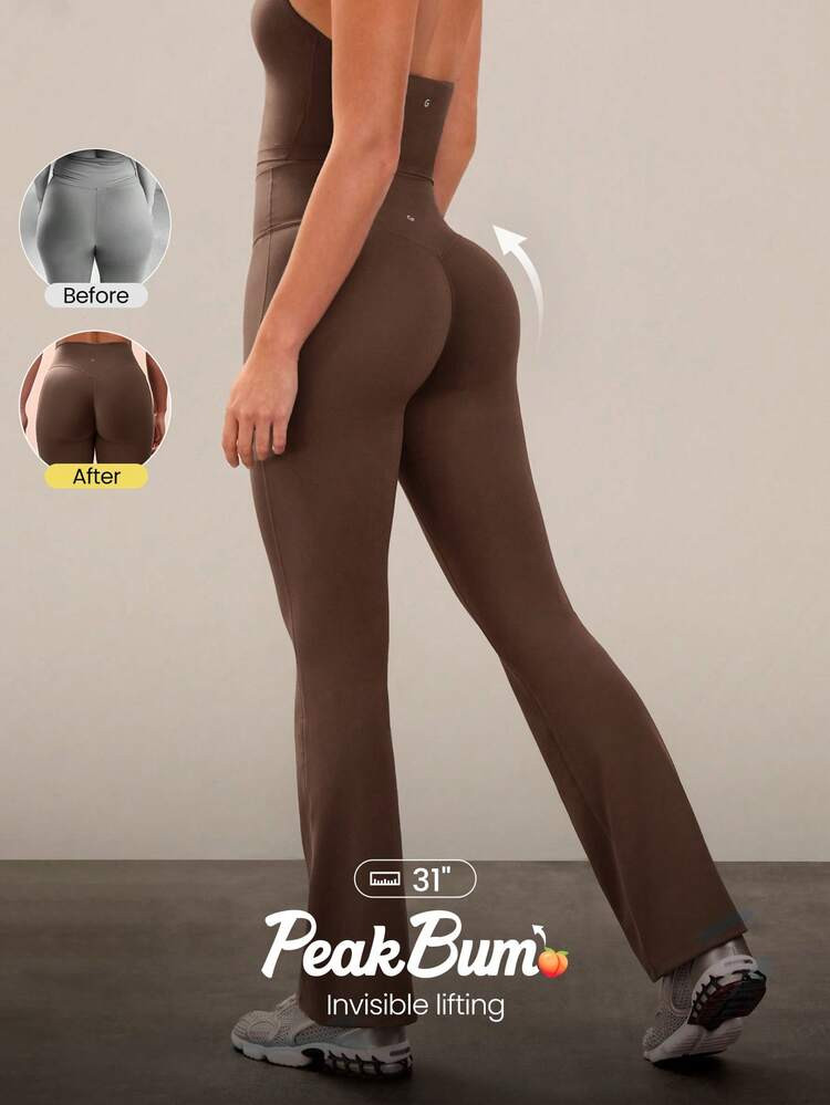 GLOWMODE 31" PeakBum Powersculpt™-Air Play The Flare Sweat-Wicking Cool Feel Butt-Lifting Leggings High Impact Workout Running Training  Spring Summer | SHEIN