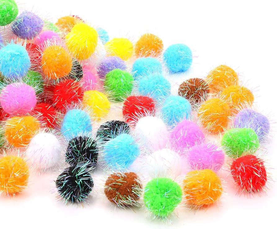 TECH-P ®50 Pack 1.5" 35mm Glitter Poms Poms Craft Balls Sparkle Balls Pet Toy Balls Party Favors... | Amazon (US)
