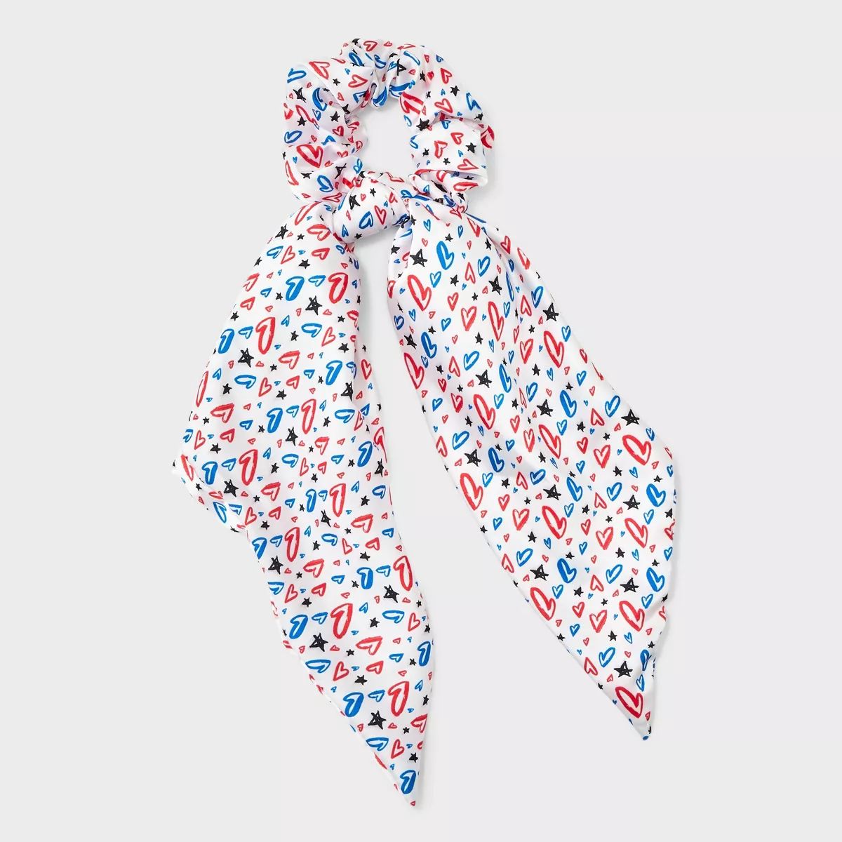 Americana Heart and Star Print Long Tail Hair Twister - Red/White/Blue | Target