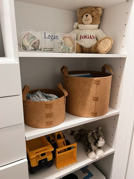 faux leather baskets. 3 sizes under $35. I like to use baskets in the closets to help organize items. Love the color and texture on these and they’re sturdier for heavier items. 

home organization, kids bedroom 

#LTKunder50 #LTKkids #LTKhome