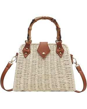 Cross Body Handbags for Women Straw Woven Beach Bag 2025 Summer Handmade Purses Wicker Rattan Bag... | Amazon (US)